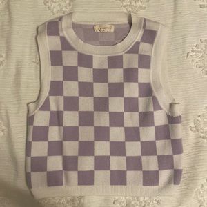 LA Hearts x Pacsun purple checkered vest